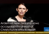 Ardern of New Zealand vows accountability ahead of Christchurch attack report